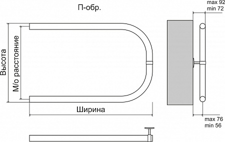 Эконом П-обр AISI 32х2 500х500 Полотенцесушитель  TERMINUS Усть-Илимск - фото 3