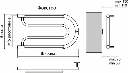 Фокстрот AISI 32х2 320х700 Полотенцесушитель  TERMINUS Усть-Илимск - фото 3