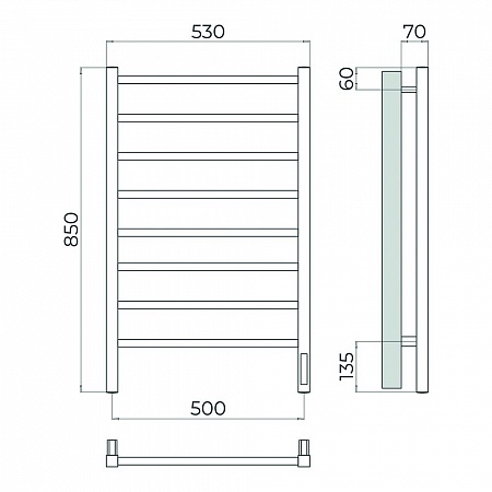 Ватикан П8 500х850 Электро Полотенцесушитель TERMINUS Брашированное золото Усть-Илимск - фото 4 Ватикан П8 500х850 Электро Полотенцесушитель TERMINUS Брашированное золото Усть-Илимск - фото 4