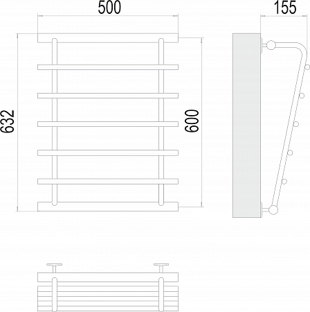 Каскад П5 600х500 Полотенцесушитель TERMINUS Усть-Илимск - фото 3 Каскад П5 600х500 Полотенцесушитель TERMINUS Усть-Илимск - фото 3