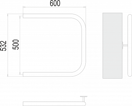 П-обр AISI 32х2 500х600 Полотенцесушитель  TERMINUS Усть-Илимск - фото 3