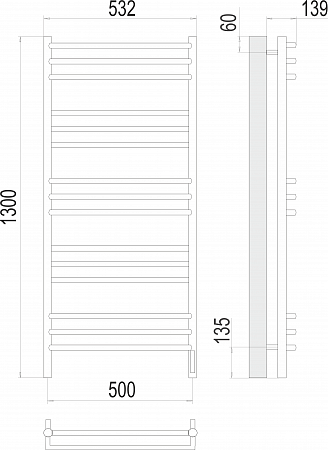 Прато П15 500х1300 электро (sensor quick touch) Полотенцесушитель  TERMINUS Усть-Илимск - фото 3