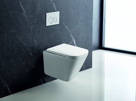 Подвесной унитаз безободковый Terminus Ватикан Монолит 490х340 белый Усть-Илимск - фото 1